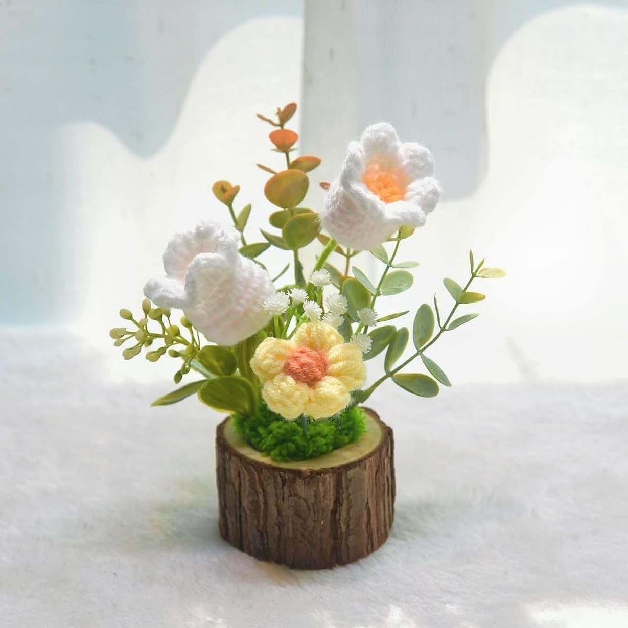 Crochet Flowers Lily of The Valley Bouquet Creative Knitted Potted Plant Gifts