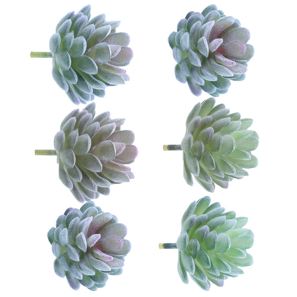 6Pcs Premium PVC Simulated Succulent Plants Lifelike Artificial Decor for Home