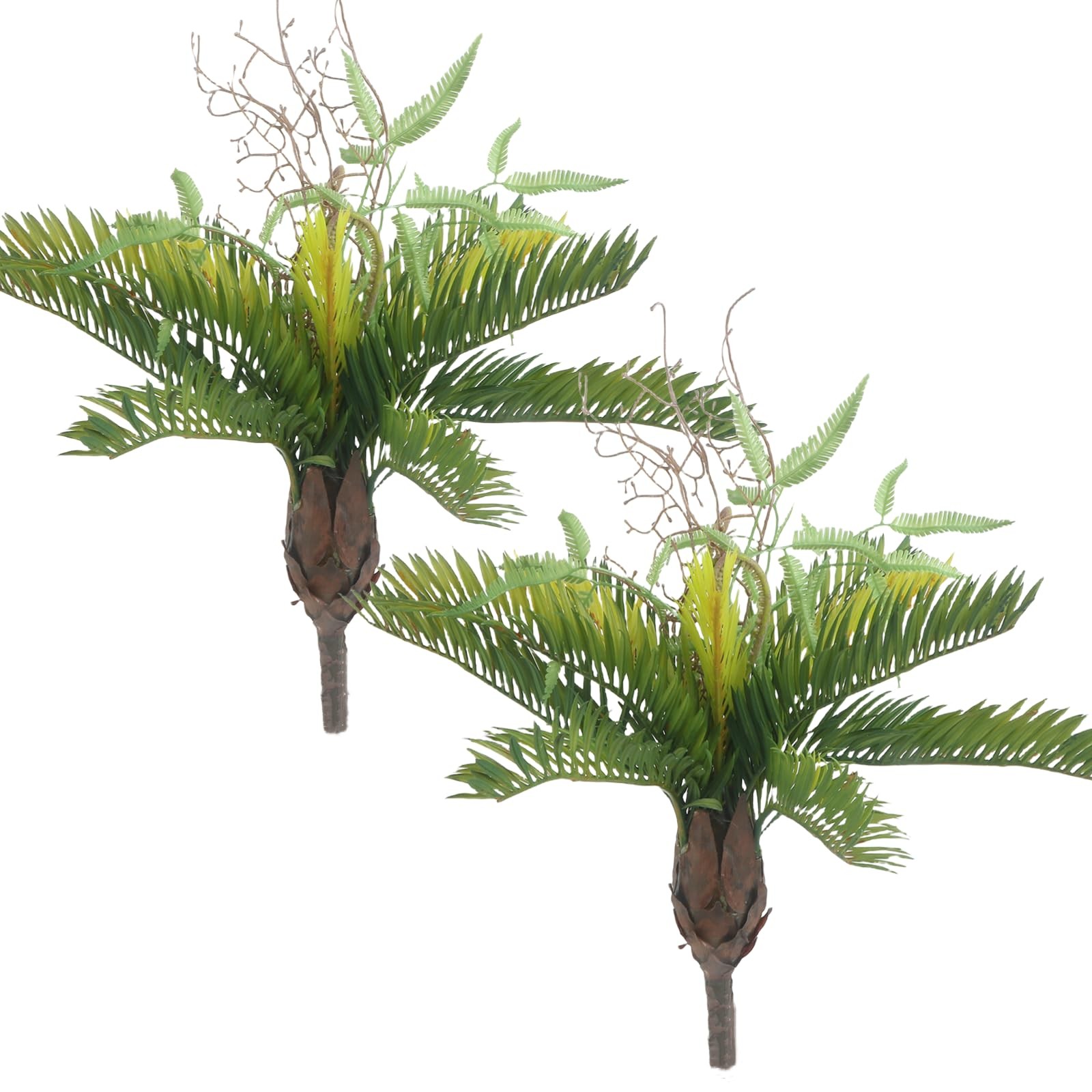 Artificial Cycad Plants 13.8 Inch Fake Succulents Unpotted Office Decor 2 PCS