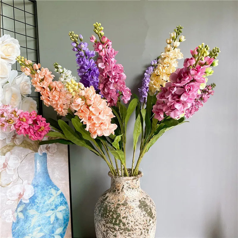 Big Artificial Hyacinth Violet flower branch fleurs artificielles for autumn fal