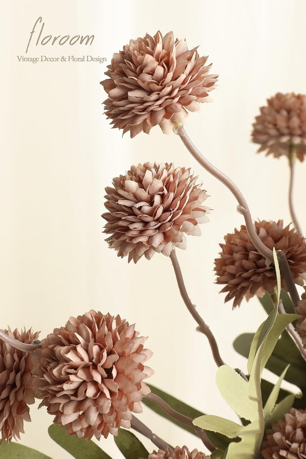 Chic 5pc Faux Silk Chrysanthemums – Lifelike Flowers for Elegant Arrangements