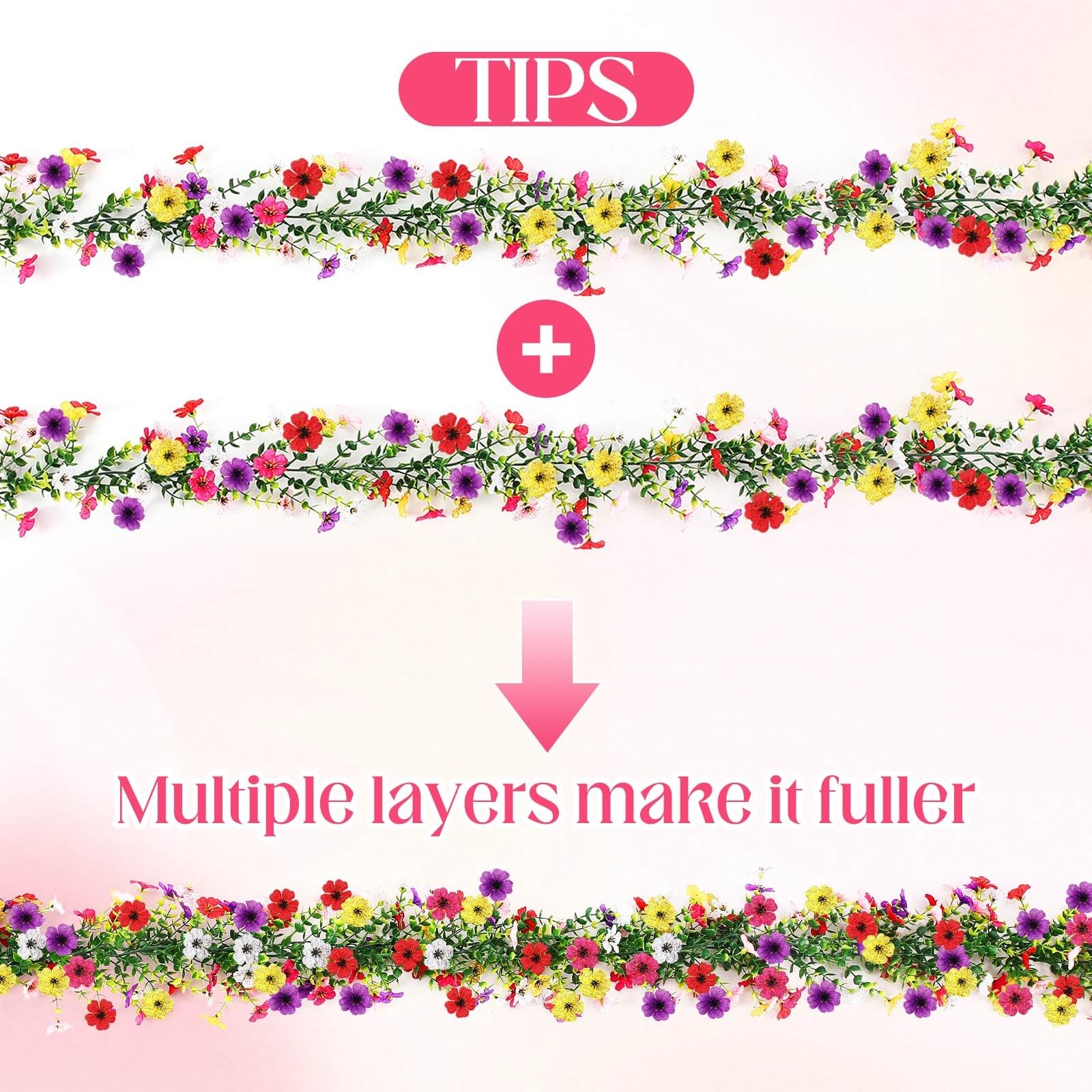 2 Pcs 6 ft Artificial Flowers Wisteria Garland Fake Hanging Wisteria Flowers …