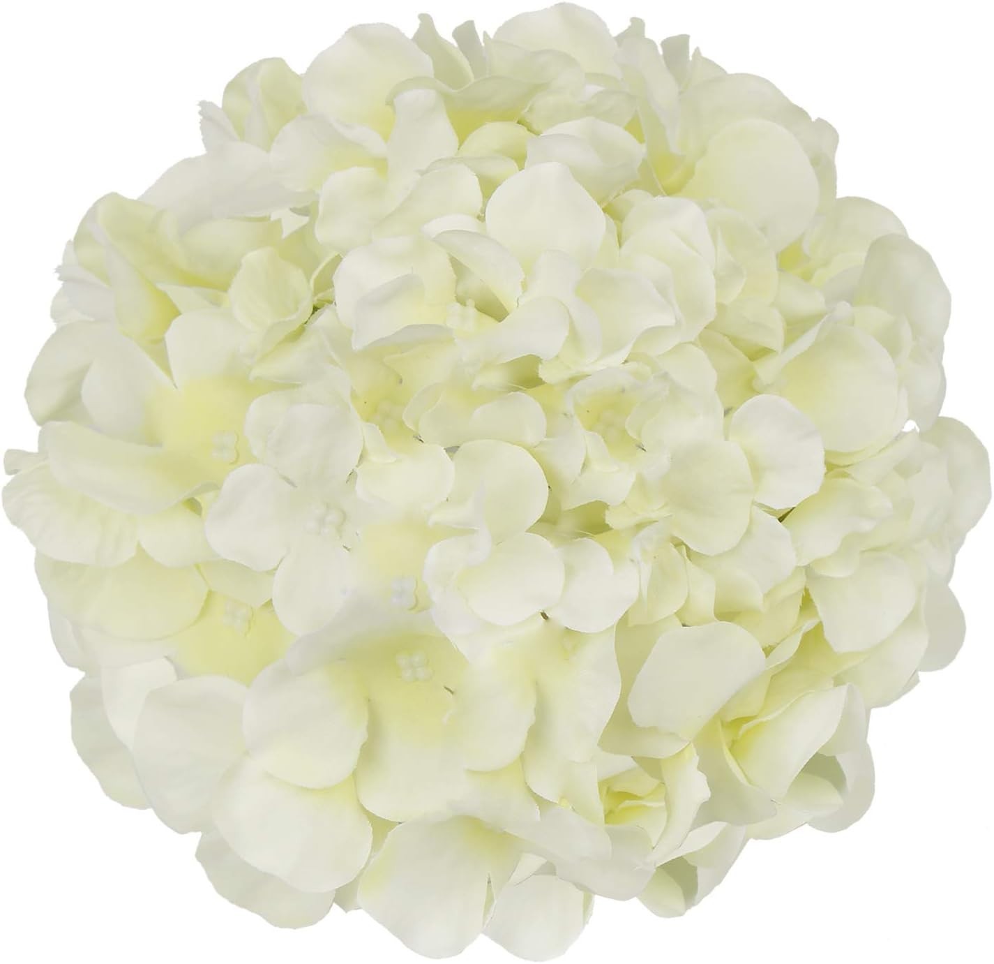 Versatile 10-Piece Ivory Silk Hydrangea Heads with Customizable Stems for Events