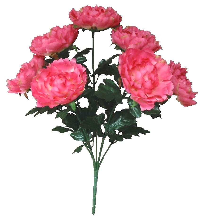 Pink 7-Peony 20″ Bush 4″ Bloom Silk Flower Home Decors DIY Crafts Arts Outdoors