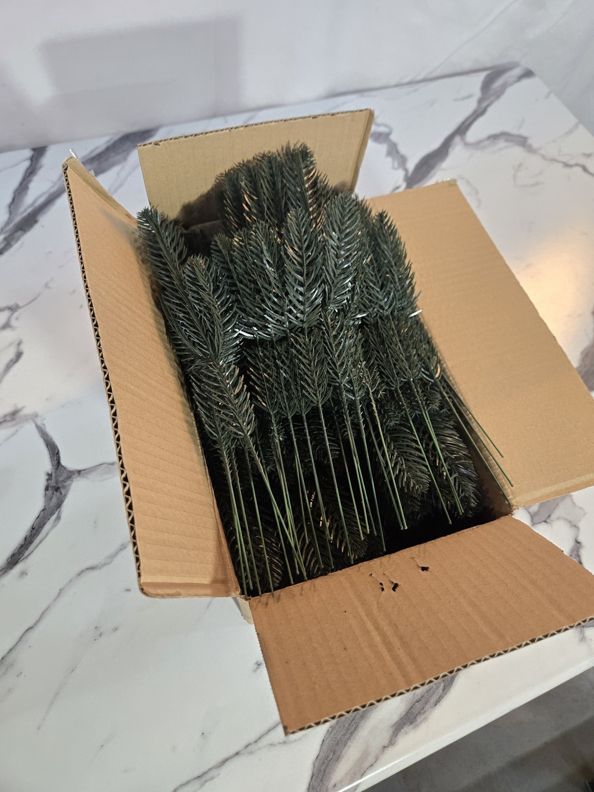 Artificial Pine Fir Branches Bulk Box Holiday Decor Greenery