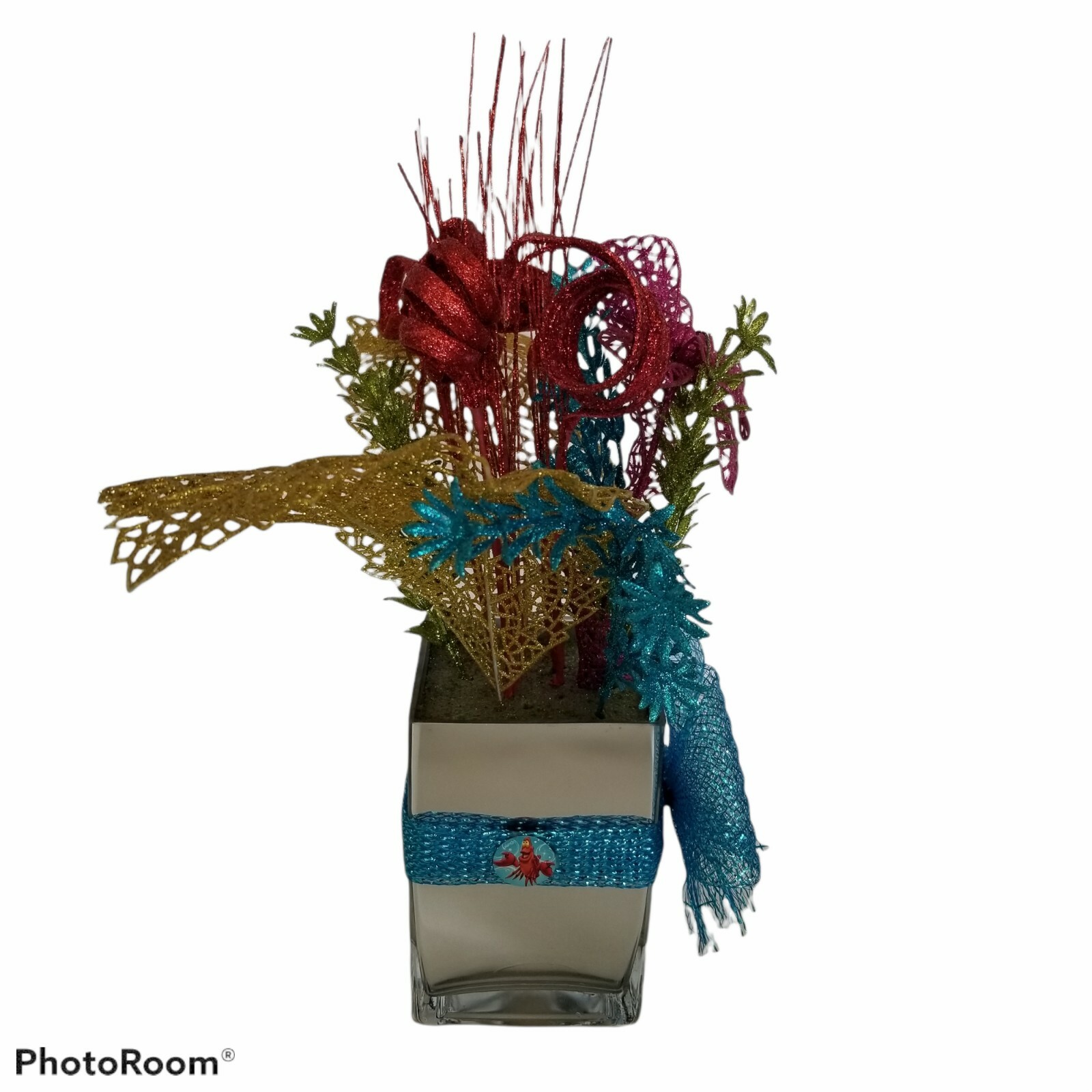 Walt Disney Little Mermaid Floral Arrangement Table Decor Centerpiece Glitter