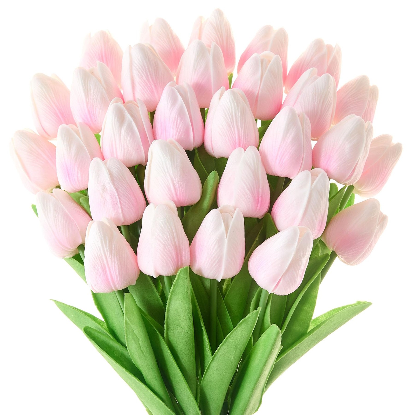 30 PCS Multicolor Artificial Tulips Real Touch 13 Inch Silk Flowers Decor
