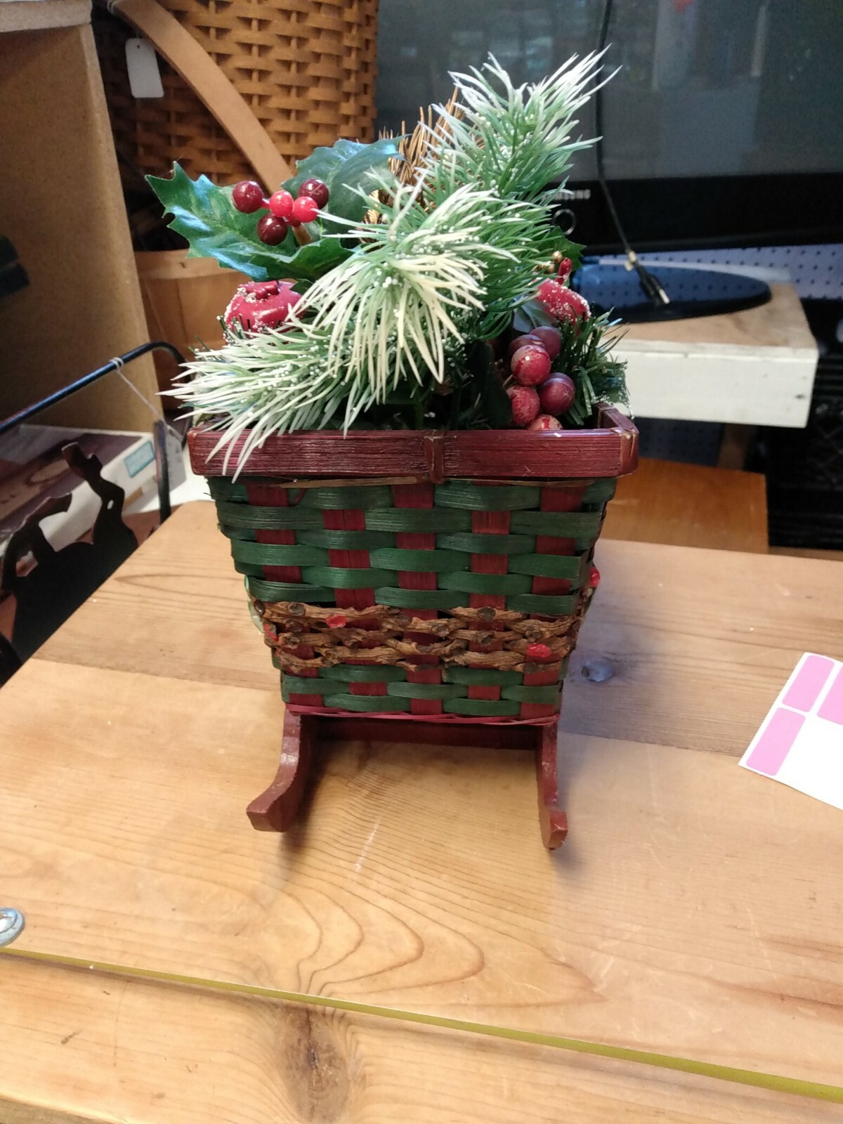 Small Sled Floral Arrangement Decor Eg