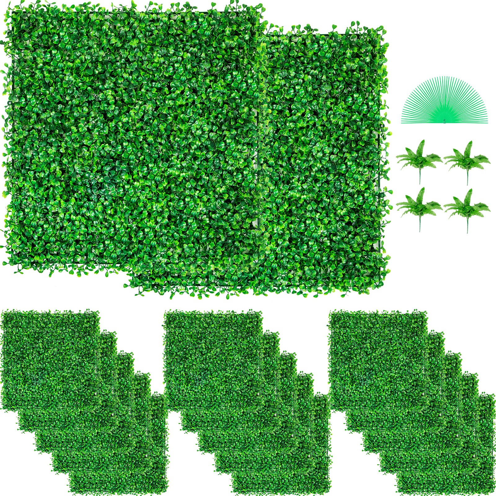 Uimoso 48pcs UV-Resistant Boxwood Panels, 10″ x 10″ for Privacy Fences