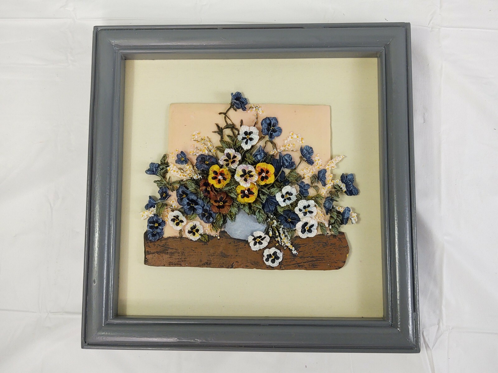 Vtg 1999 Trippie’s Lot Set 4 Framed 3D Floral Wall Hanging Art Home Office Decor