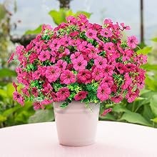 24 Bundles Artificial Flowers for Outdoors Fake Silk Flowers UV Resistant Faux
