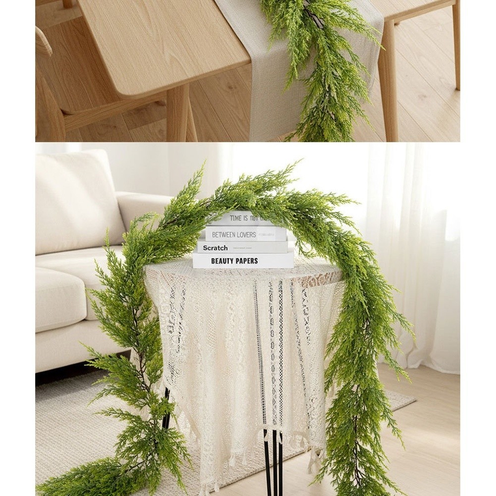 Soft PVC Faux Pine Vine Garland for Home Window Door Holiday Decoration