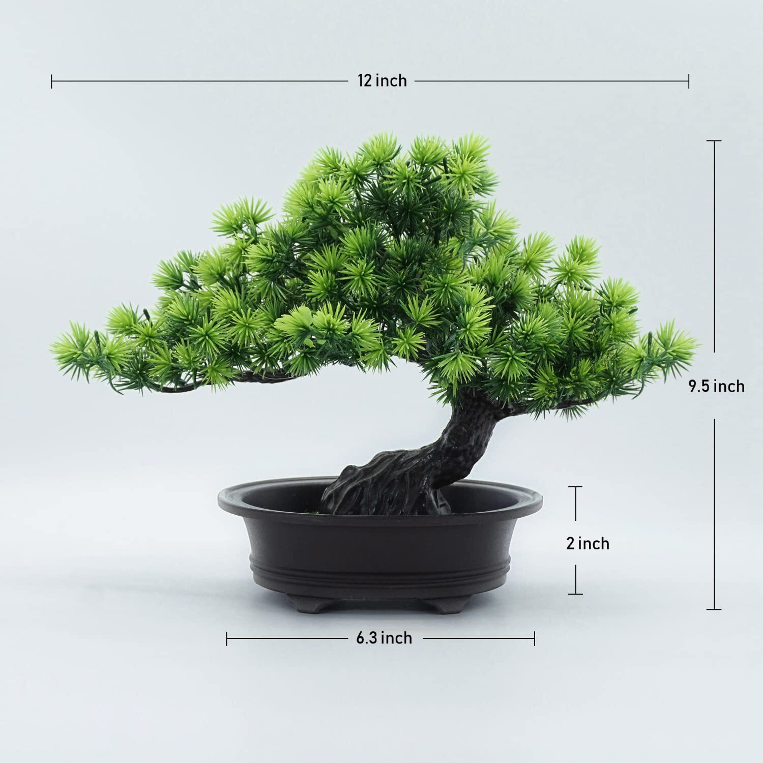 9.5″ Artificial Bonsai Greenery Plants Room Decor Office Desk Bathroom Shelf