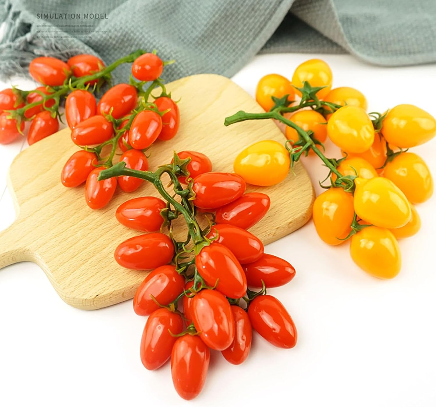 16pcs Artificial Cherry Tomatoes String Red Lifelike Home & Party Decor