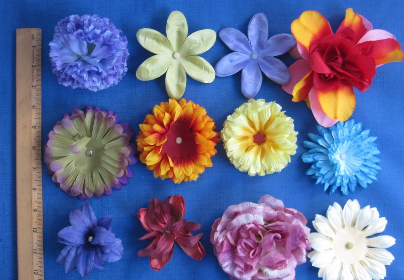 #3 Lot-12 Layers Used Silk Flower Petals 3.5-5″ Brads Multiple Colors Sizes