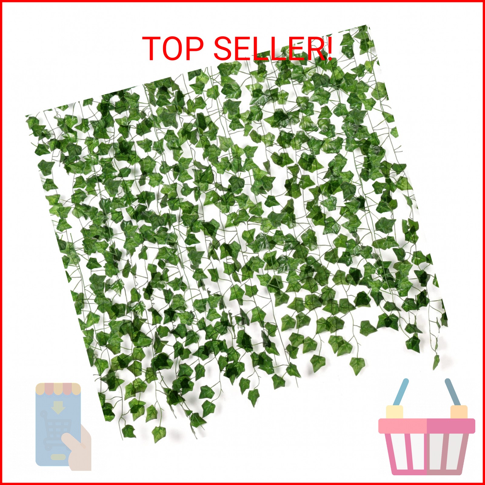 Fake Vines for Room Decor(12 Pack 84 Feet) Aesthetic Artificial Plant Ivy Leaves
