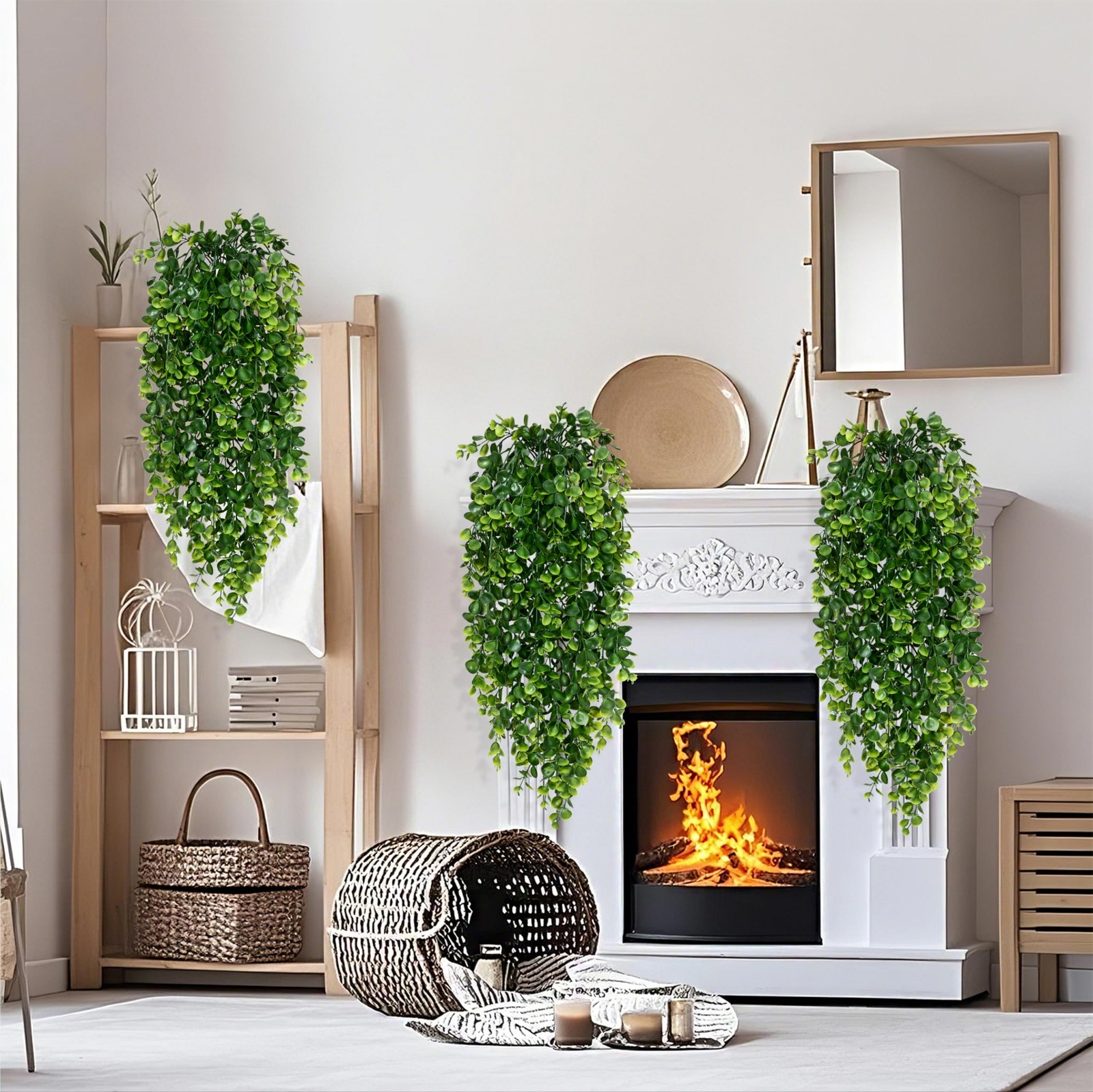 4 Pack 30 Inch Artificial Hanging Vines Fake Plants UV Resistant for Indoor