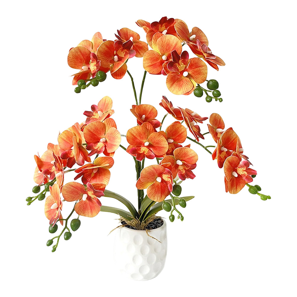 45cm Tall Faux Phalaenopsis Orchid with 36 Blooms for Decorative Display