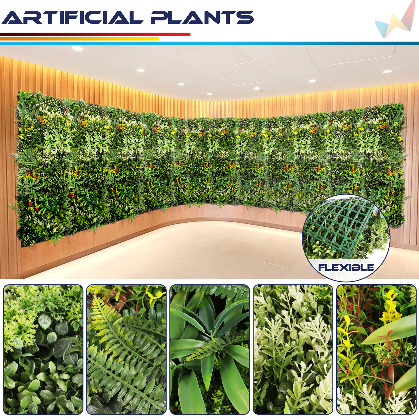 20″ Artificial Faux 3D Mix Leaf Privacy Fence Screen Decor Panel 3Packs of 1Set