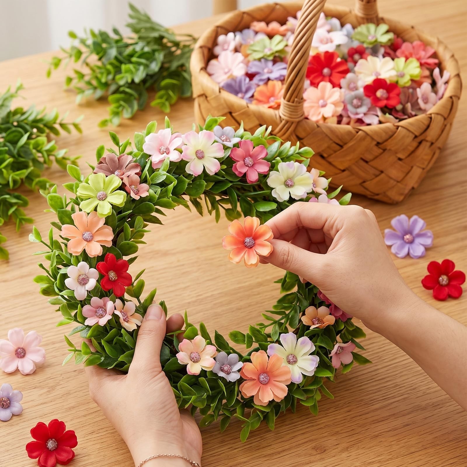 120Pcs Small Artificial Flowers for Crafts, Mini Fake Wildflowers Heads Fabri…