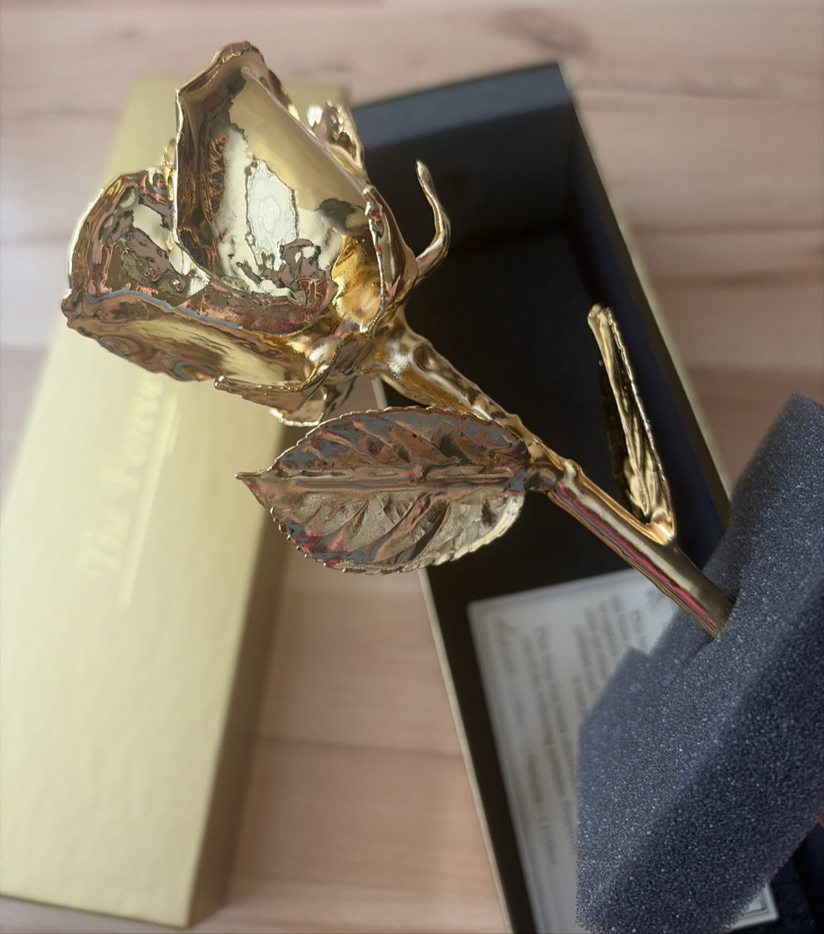 24k Gold Dipped Real Forever Rose with Gift Box & warranty Card Vintage NEW