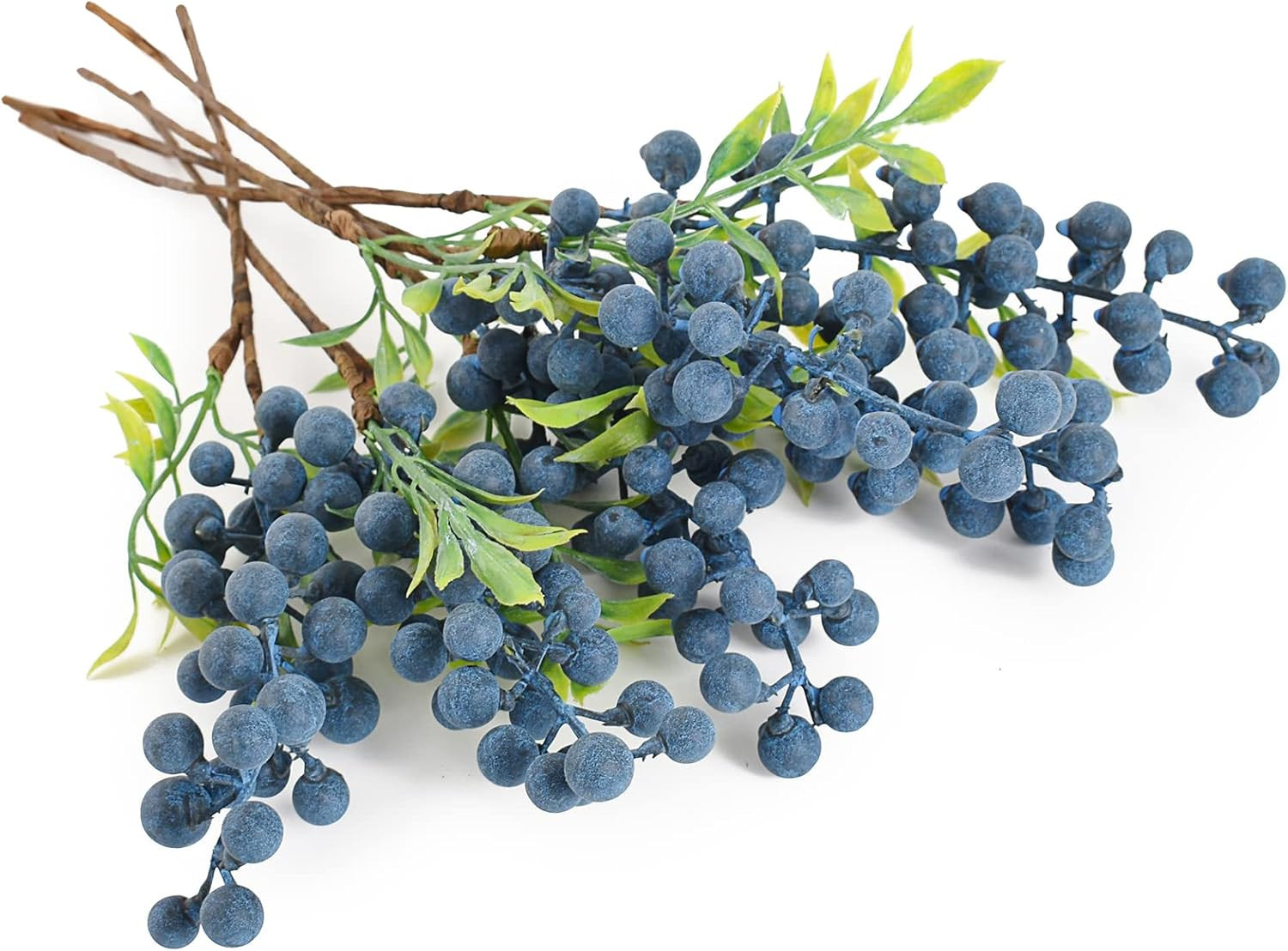 Artificial Berries, 6 Pcs Simulation Flowers Lifelike Blueberry with Stems Fake