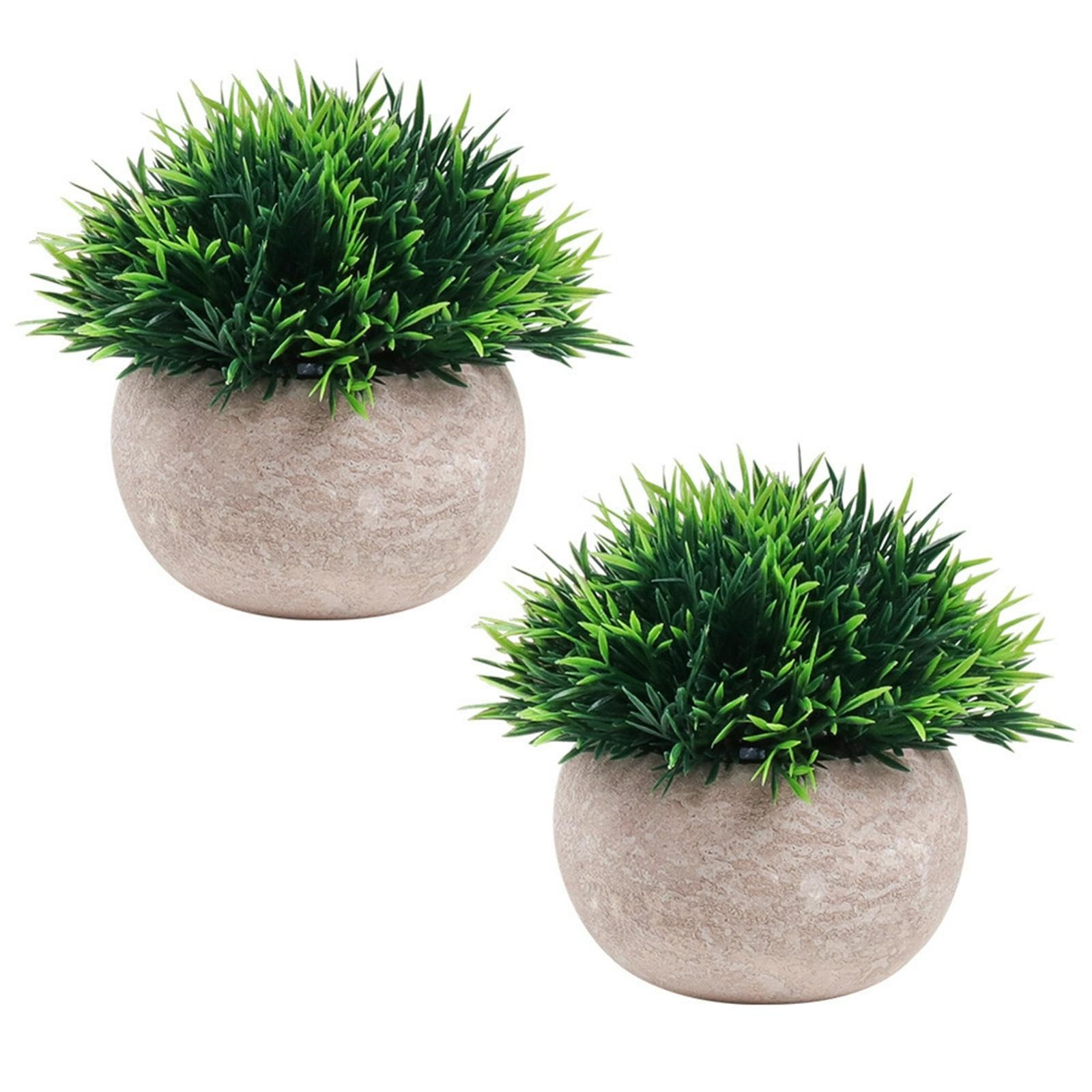 Bibabala Fake Bonsai Plants Faux Plant,Bonsai Short Needle Grass,Garden Deskt…