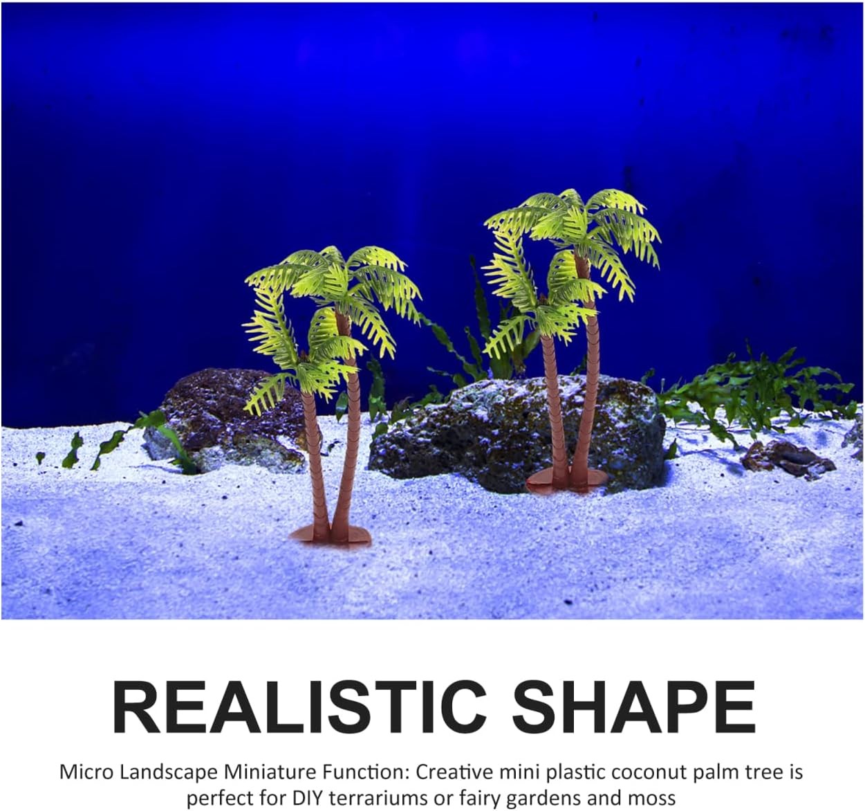 5Pcs Imitation Palm Tree Tropical Mini Palm Mini Tree Figurines Rainforest