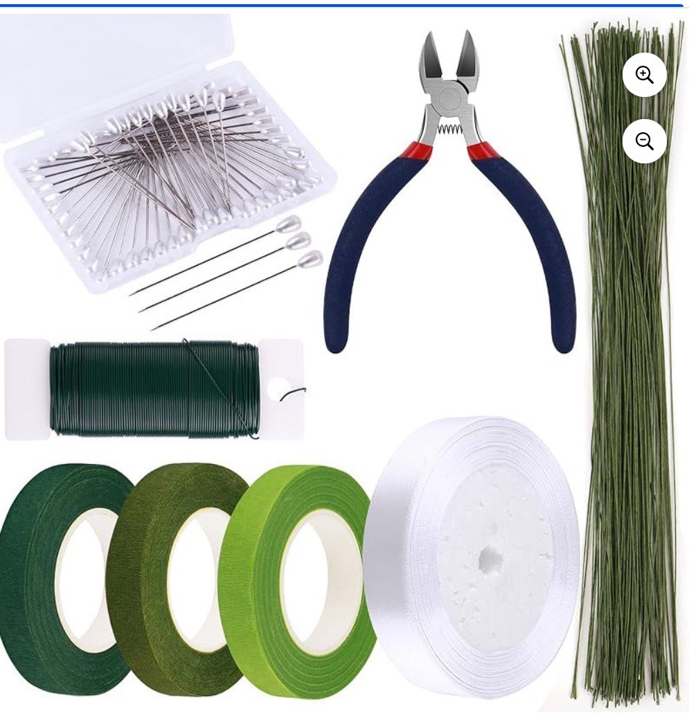 Floral Arrangement Kit, Green Floral Tape Floral Stem Wire Floral Wire Boutonnie