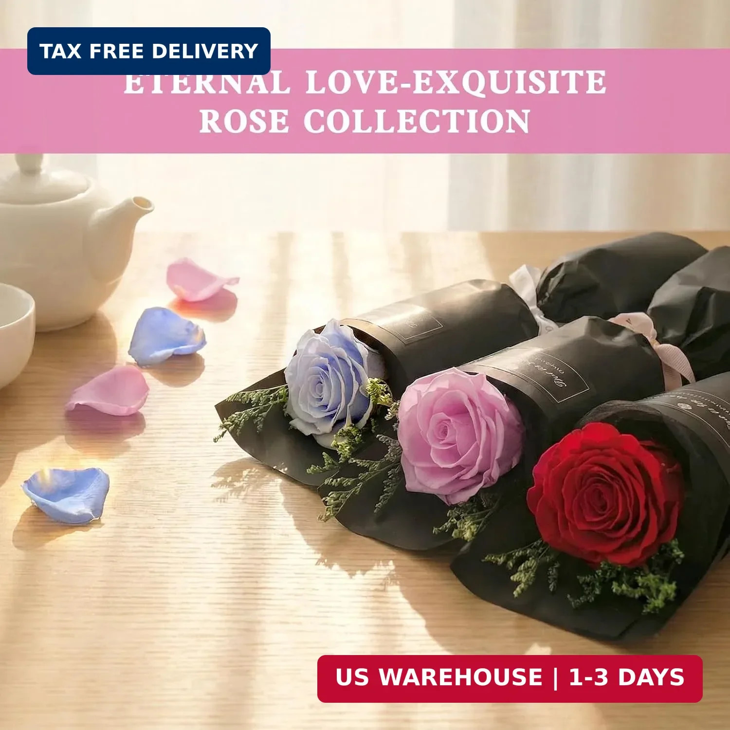 Real Pink Forever Flower Roses for Delivery Prime – Preserved Roses Eternal in G