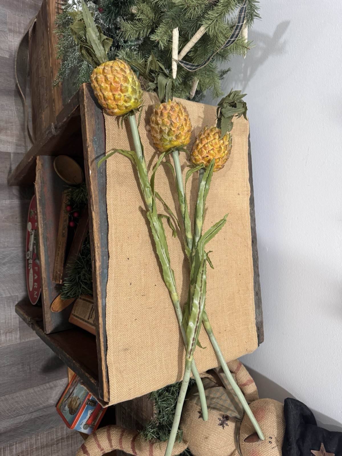 Primitive Pineapple Stems 28”