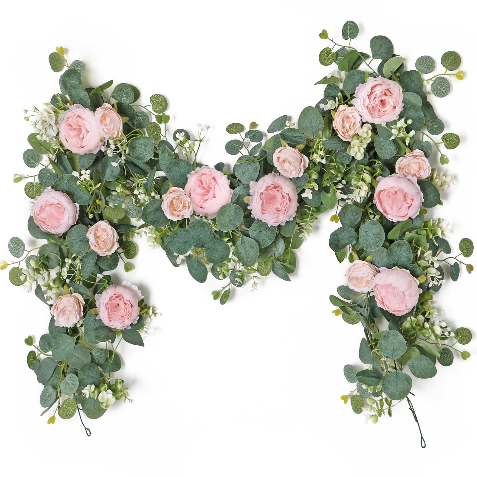 2 Pack 13FT Flower Garland, Artificial Rose Vine Fake Flower Garland Silk Ros…