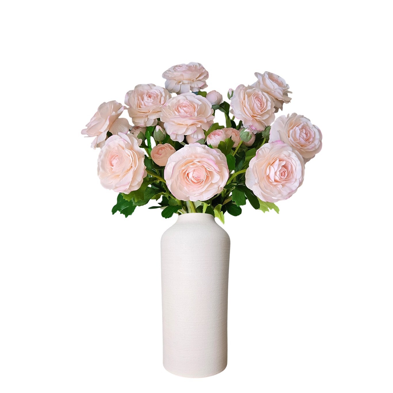 10PCS ranunculus bouquet, each featuring one open bloom and one bud.