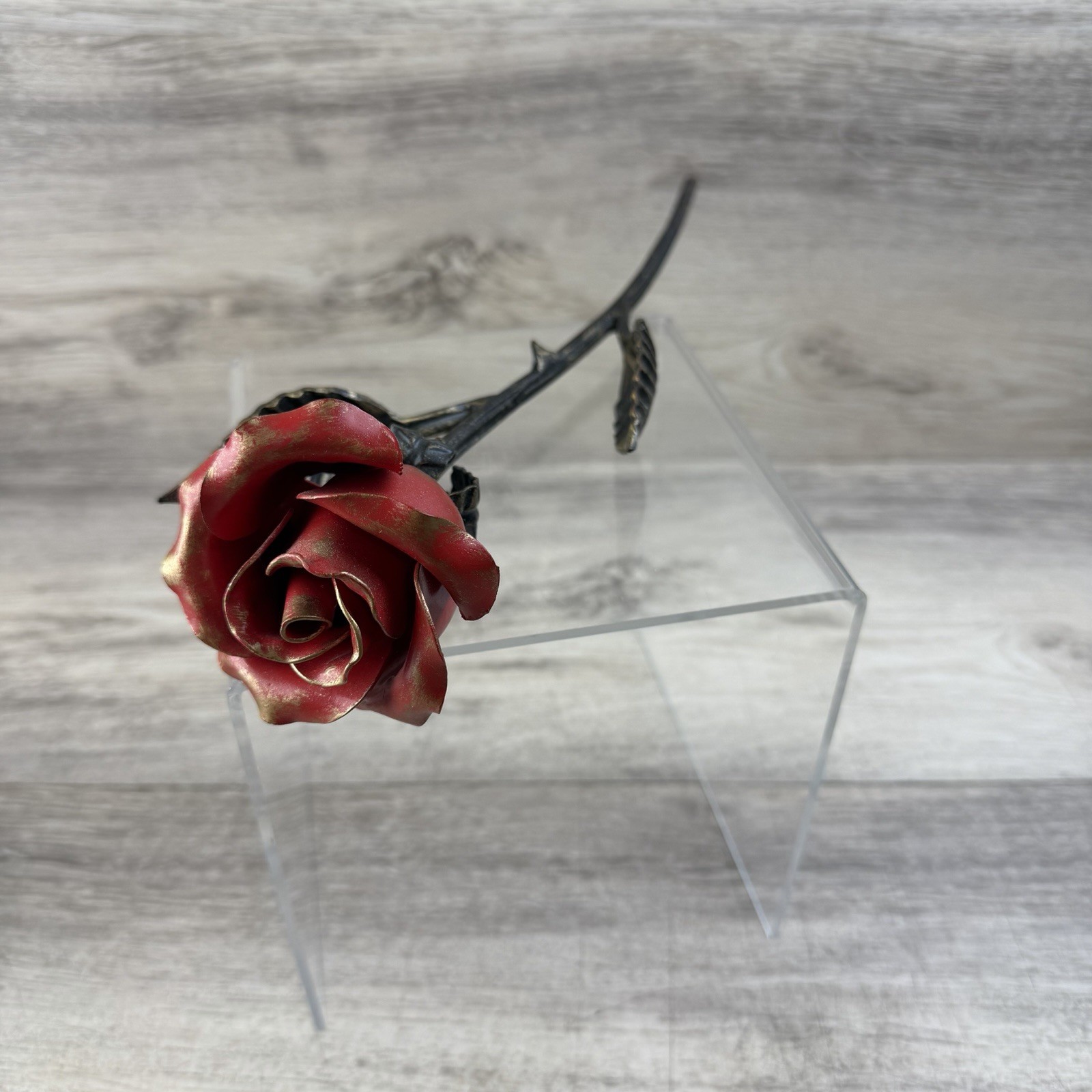 Hand Forged Wrought Iron Rose – Romantic Metal Gift of Everlasting Love