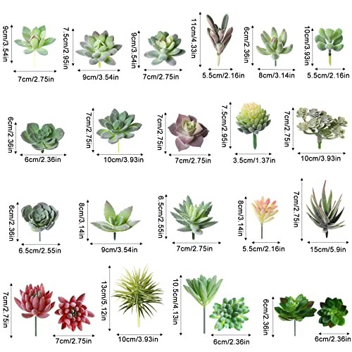 40 Pieces Artificial Succulent Plants Faux Realistic Unpotted Mini Succulents