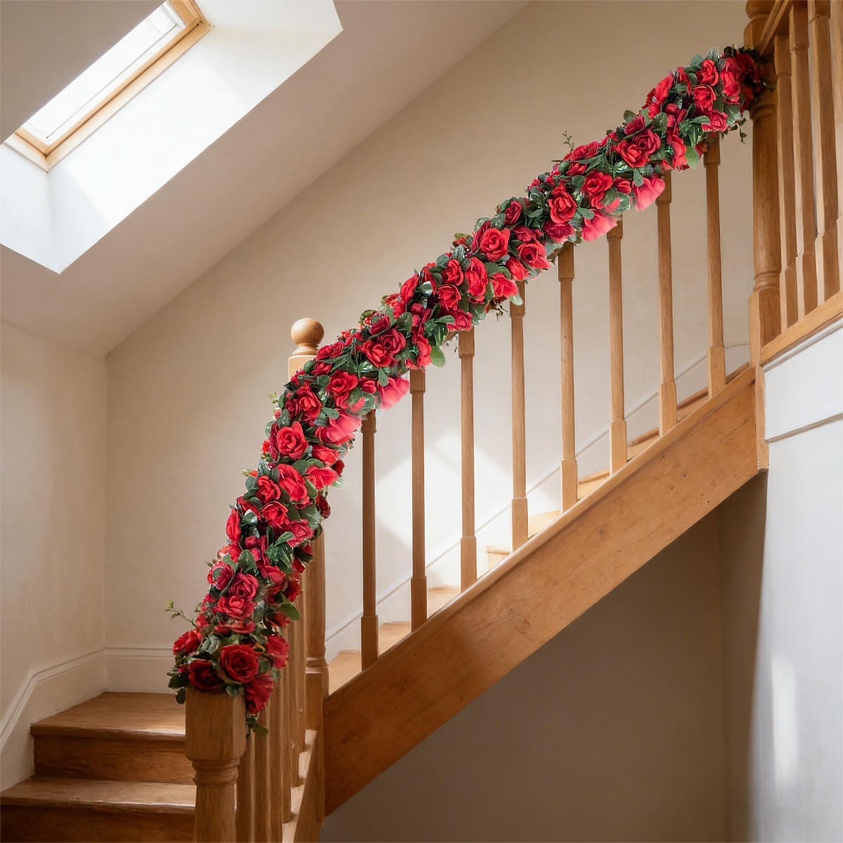 9Pcs/Set 8.2FT Artificial Rose Vine Flowers Wall Plants Hanging Rose Ivy Garland