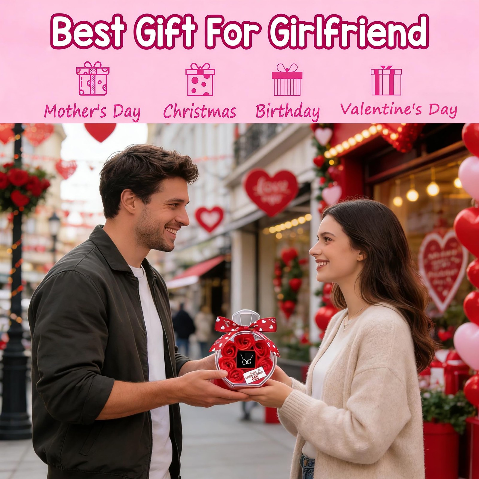 Gifts for Girlfriend Valentines Day Anniversary Cute Artificial Soap Rose Flo…