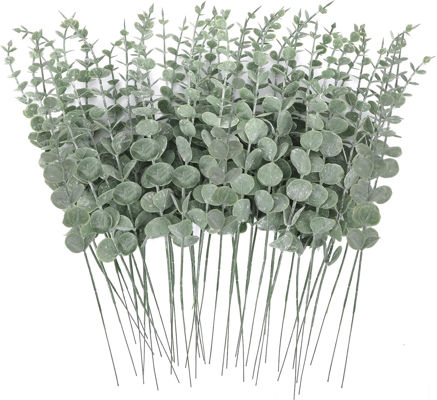 80Pcs Artificial Eucalyptus Stems Fake Eucalyptus Leaves Stems Real Touch Leaf B