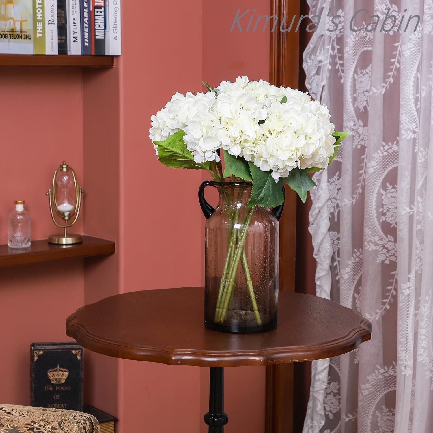 Charming Silk Hydrangea Bouquets – Set of 6 Off-White Flowers for All Occasions