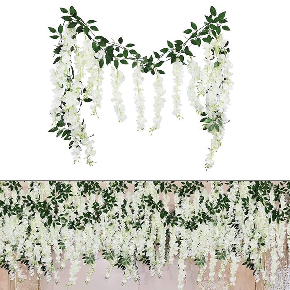 High Quality Silk Hanging Flower Table Backdrops Beautiful Wisteria Flowers Note