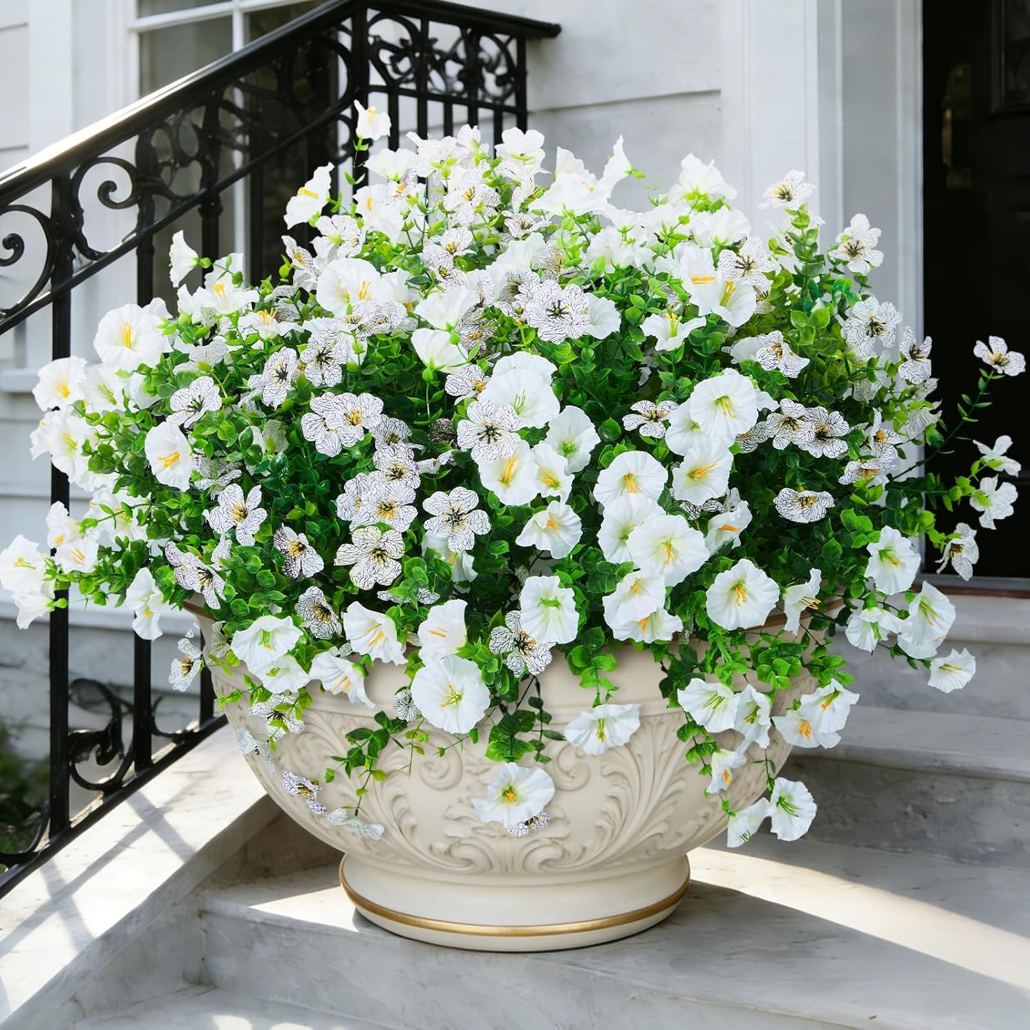 12 Bunches Artificial Silk Daisy, UV Resistant Faux Flowers Outdoor Decor