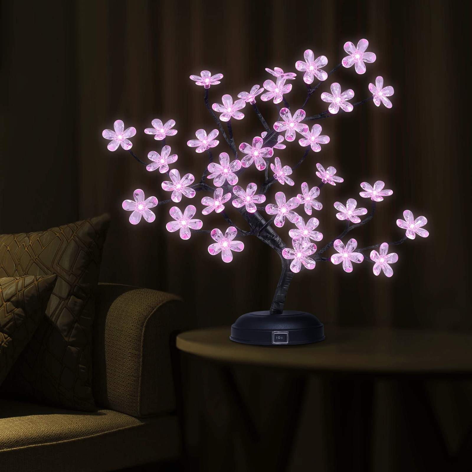 Cherry Blossom Bonsai Tree Light 18IN Tree Lamp with 36 Acrylic Japanese Cher…
