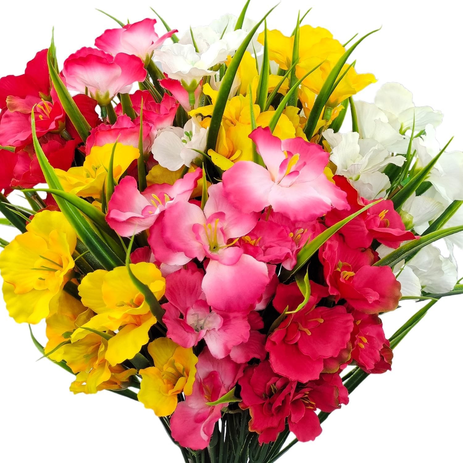 8 Bundles Artificial Hibiscus Flowers Outdoor Faux UV Resistant Fake Silk Plants
