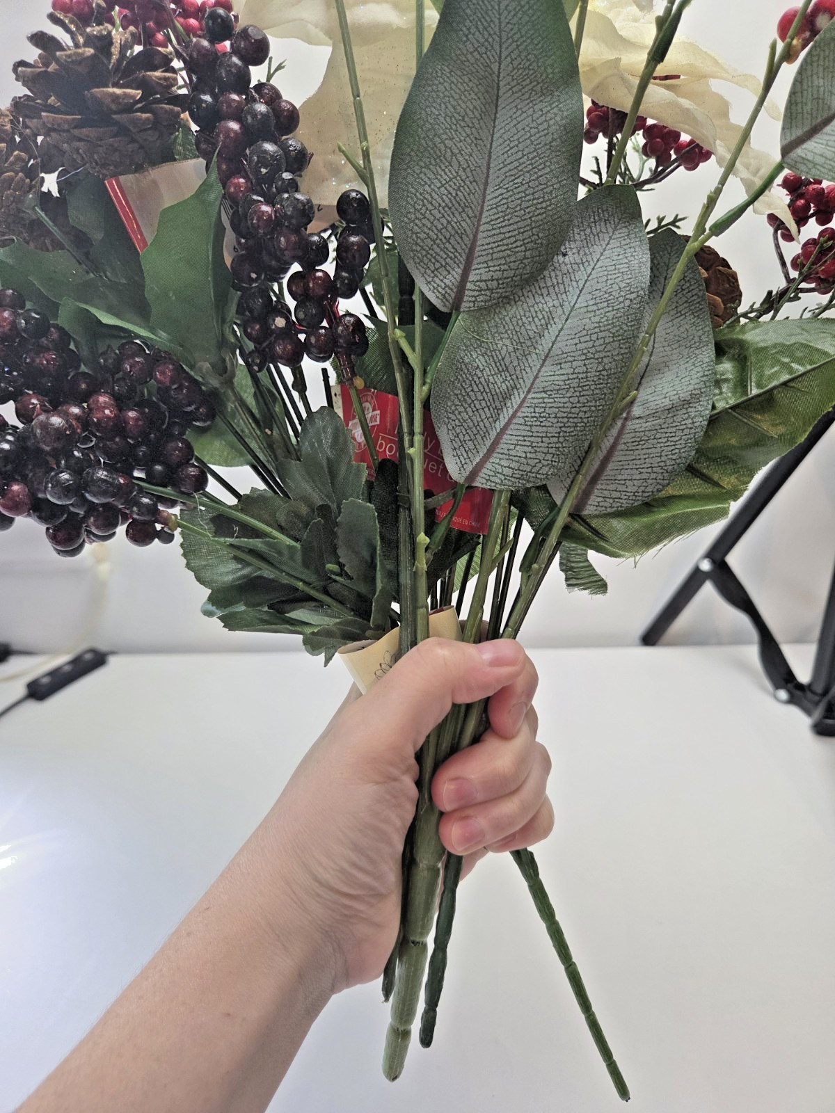 Artificial Floral Arrangement Lot / 45 pcs All Season Foliage and Flowers