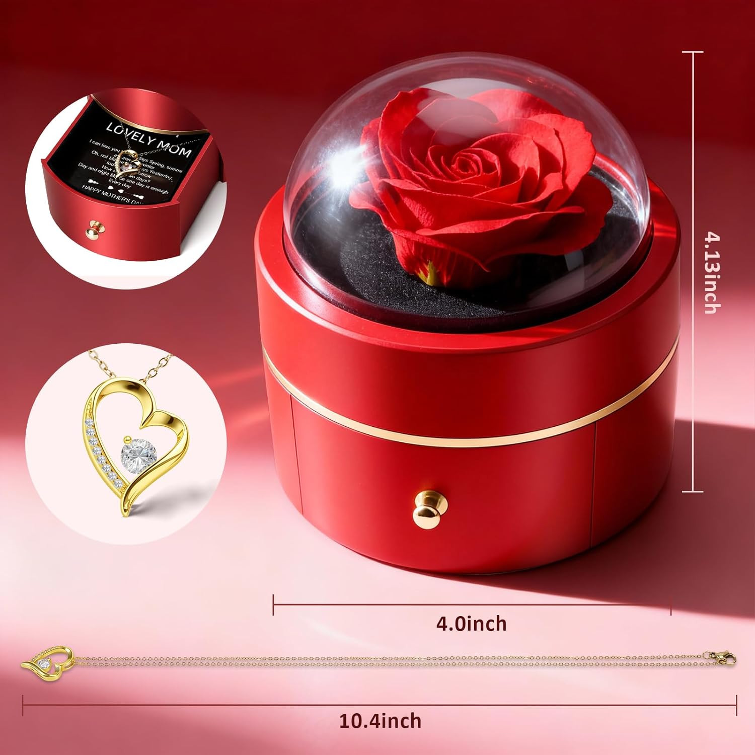 Forever Rose with Necklace – Romantic Gifts for Mom