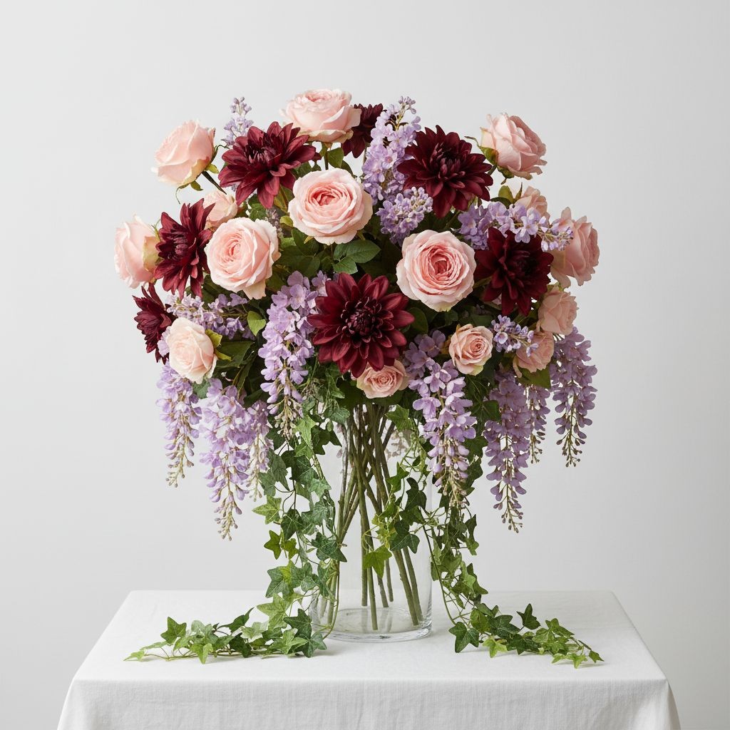 Blush Pink Artificial Roses Set Of 3 Fake Flower Stems Silk Roses Long Stem Wedd