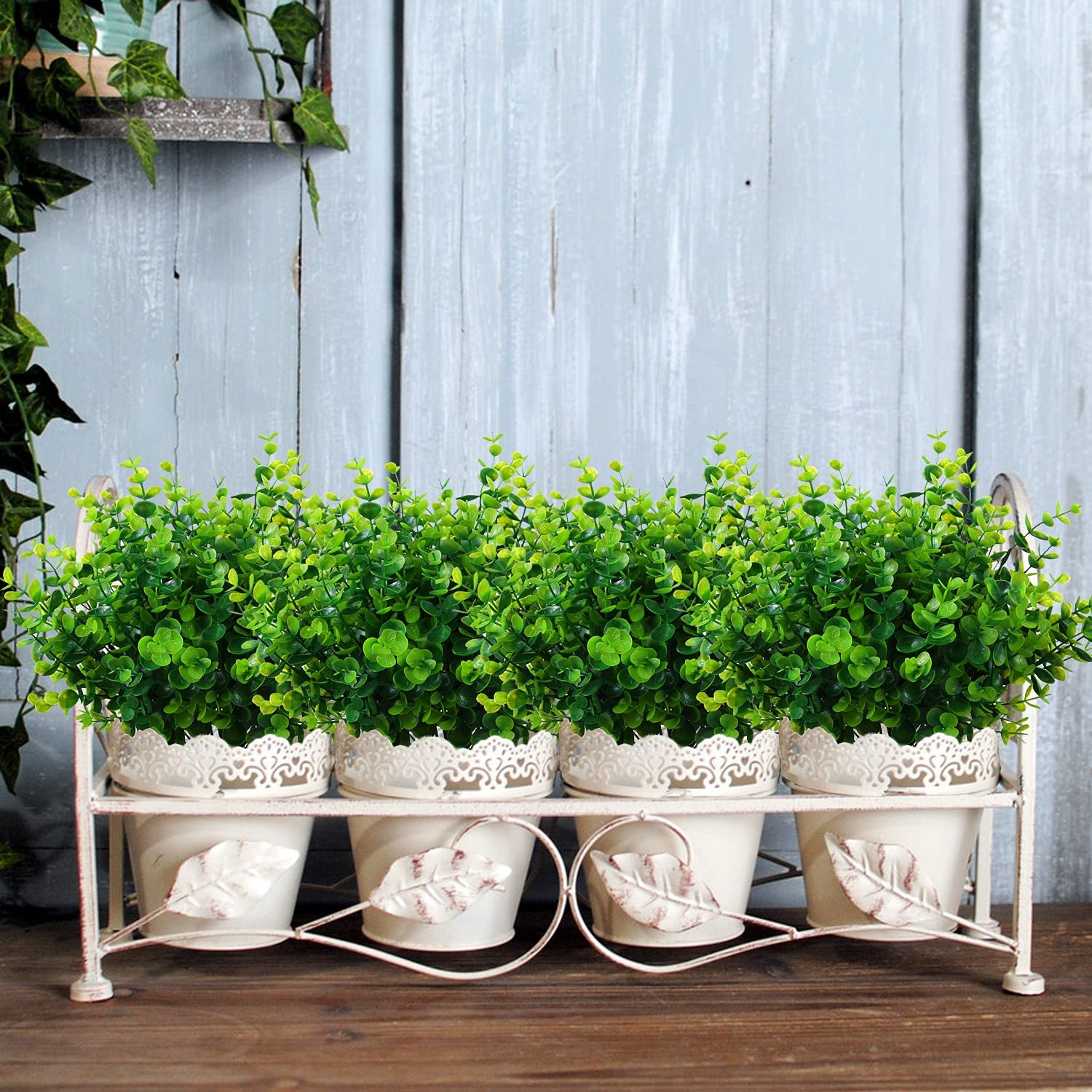 XLFAQXM Artificial Plants Flowers Grass Shrubs 8 Pack No Fade Faux Plastic Flowe