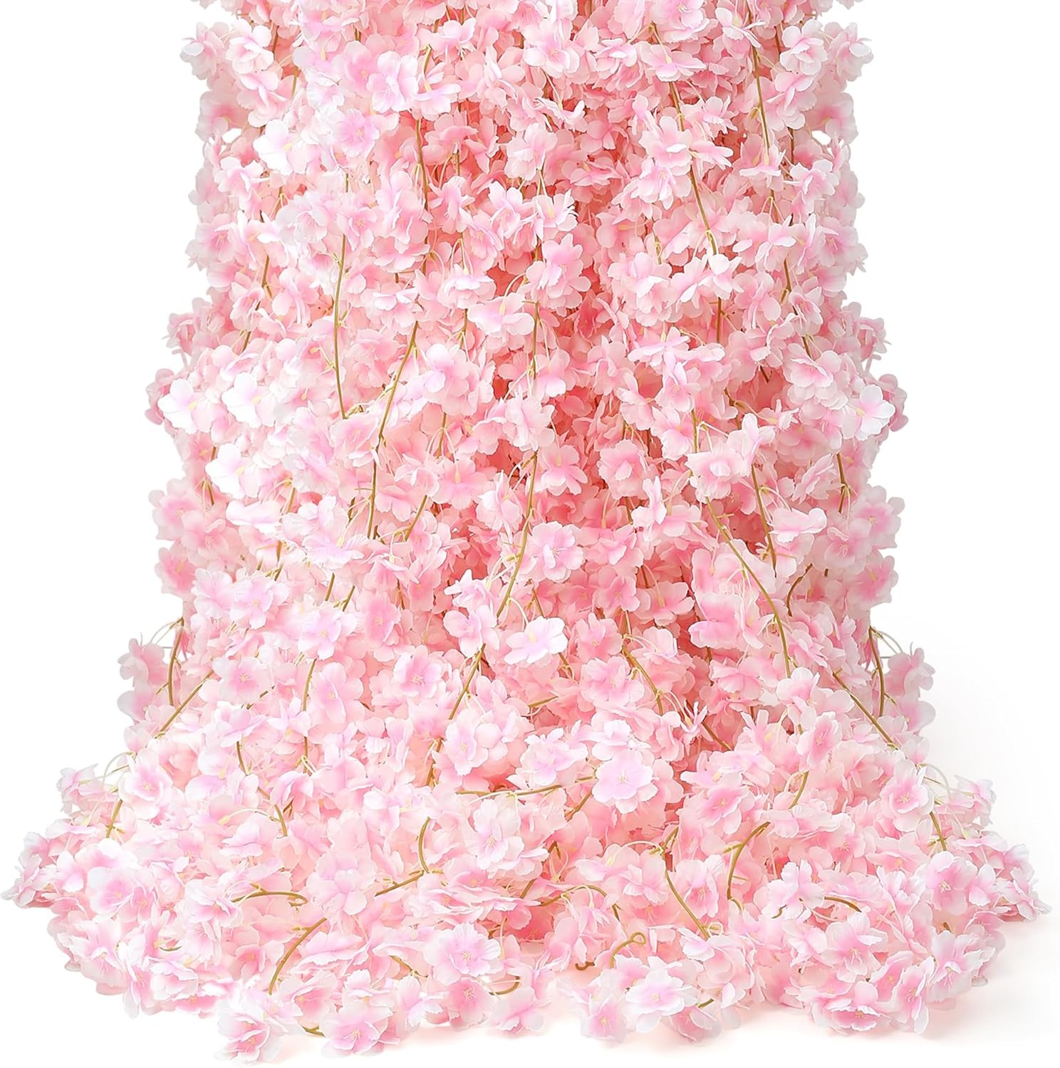 6PC 35.4FT Cherry Blossom Flowers Garland Spring Decoration Artificial Pink