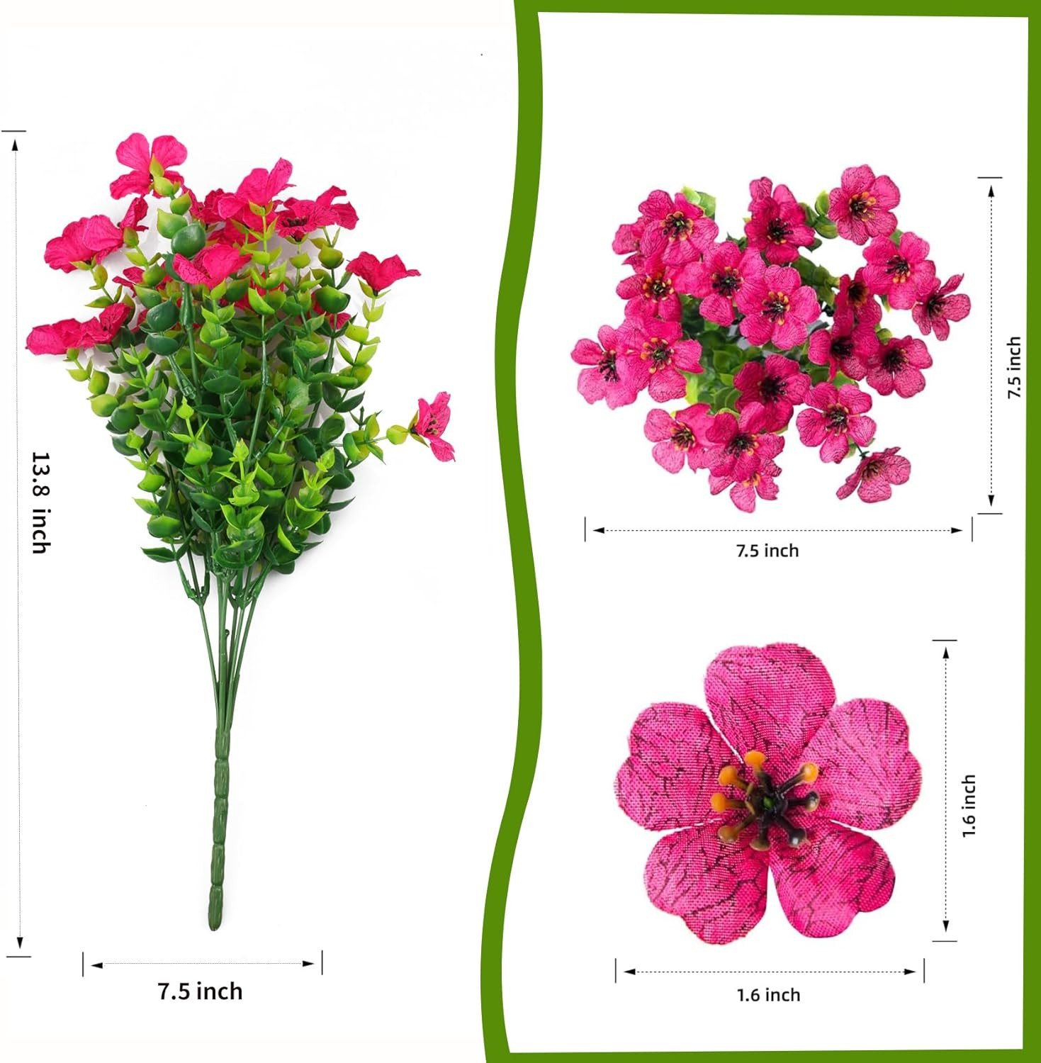 Artificial Flowers for Indoor & Outdoor Decoration – 6 Bundles Faux Daisies with