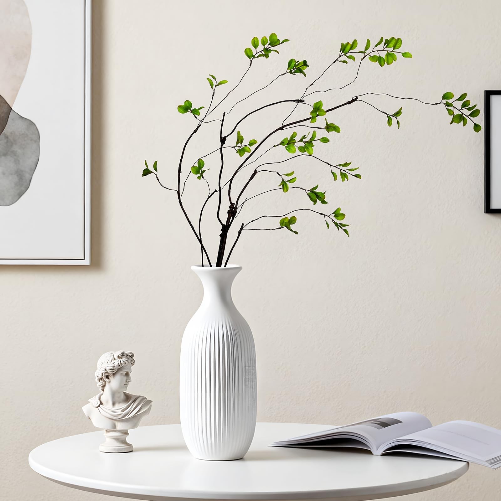 4PCS Artificial Ficus Branches for Vase, Faux Greenery Stems for Vase Filler,…